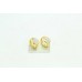 Fashion Hoop Huggies Bali Leaf shape Earrings Yellow Gold Plated Zircon Stones